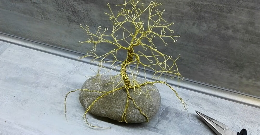 Stone Base for Bonsai Wire Trees
